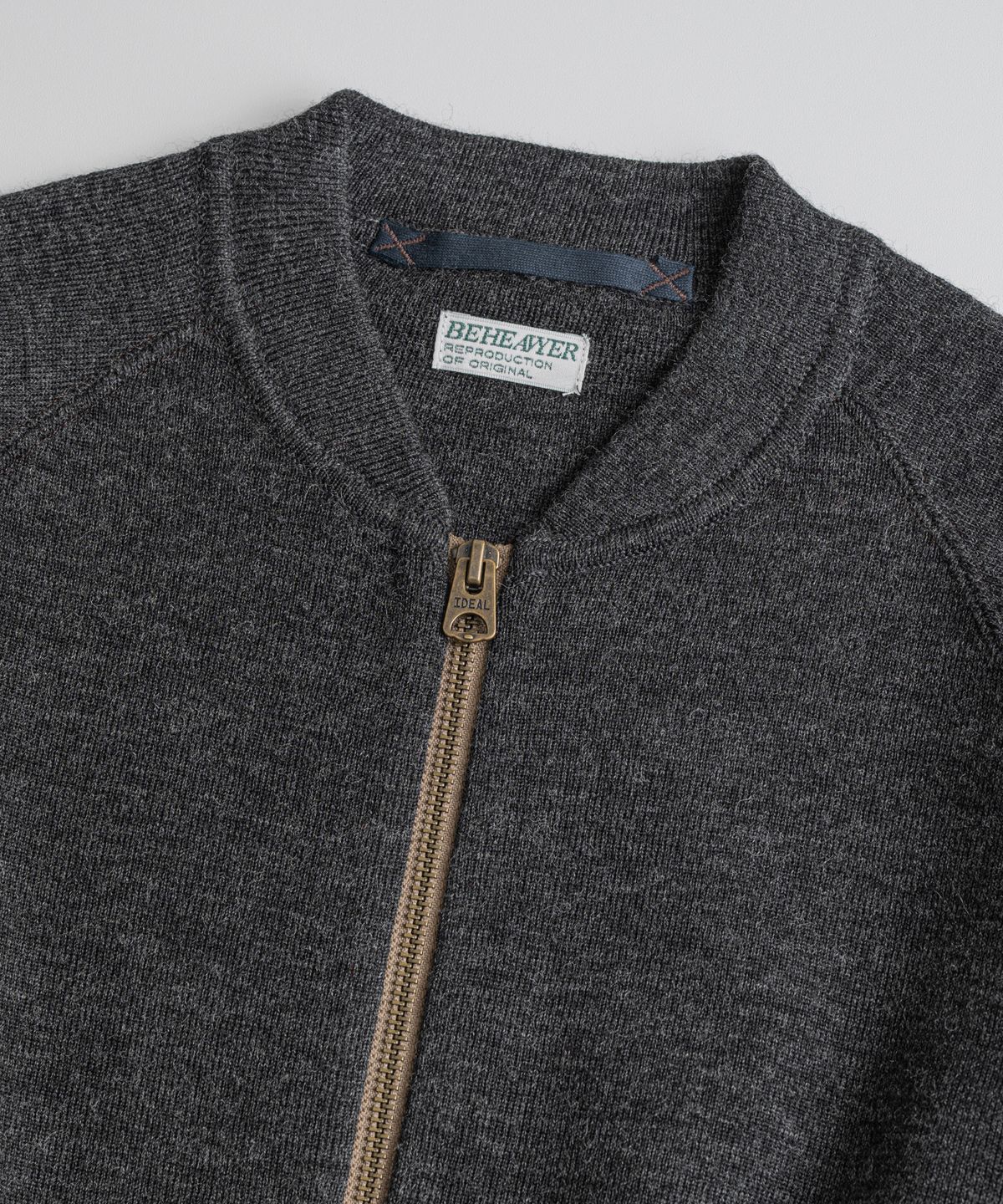 비헤비어(BEHEAVYER) C2 FULL ZIP MIL CARDIGAN heather grey