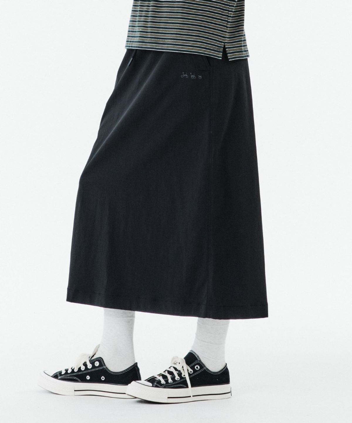 브롬톤 런던(BROMPTON LONDON) W A SKIRT - BLACK (P263WSK102)