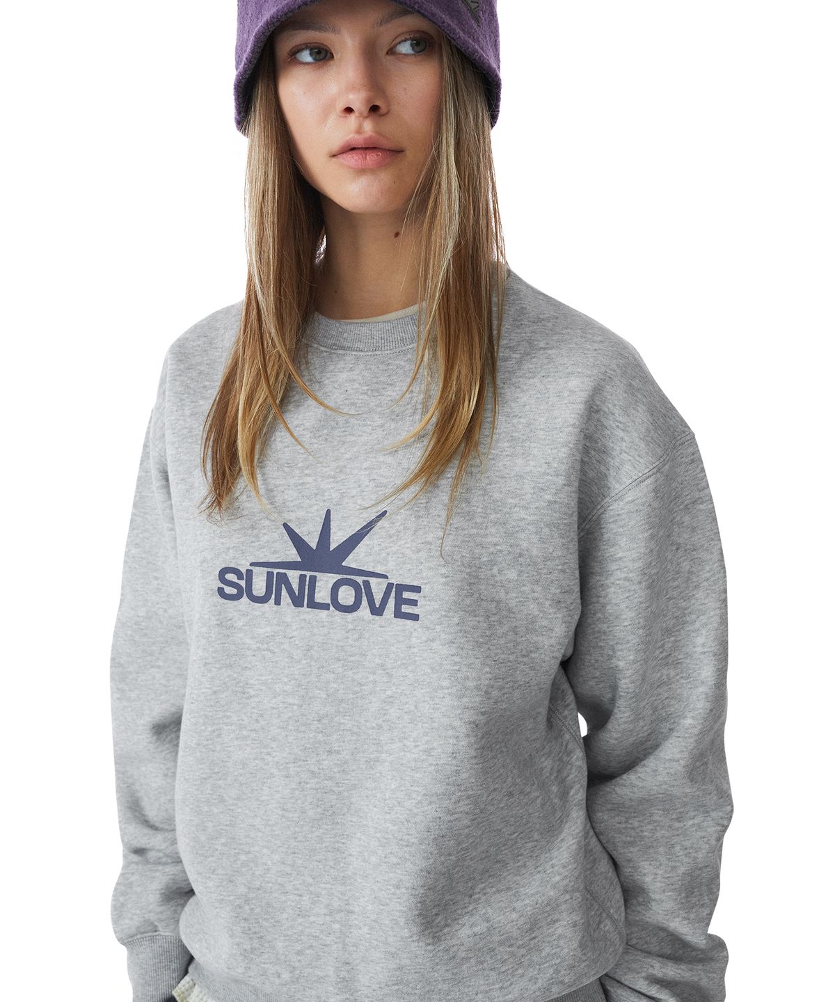 썬러브투어(SUNLOVETOUR) Daybreak Logo Crew Heather Grey