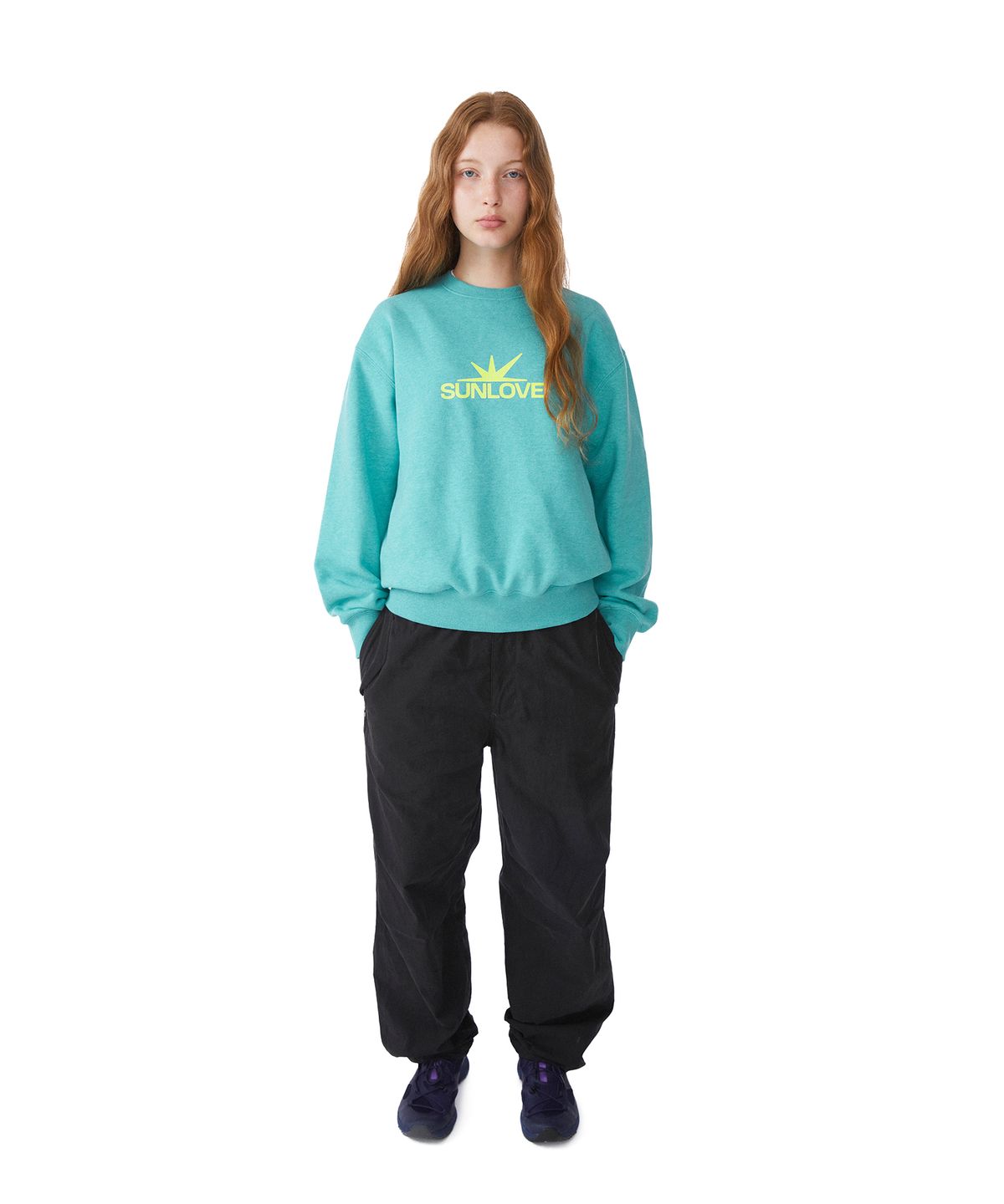 썬러브투어(SUNLOVETOUR) Daybreak Logo Crew Heather Teal