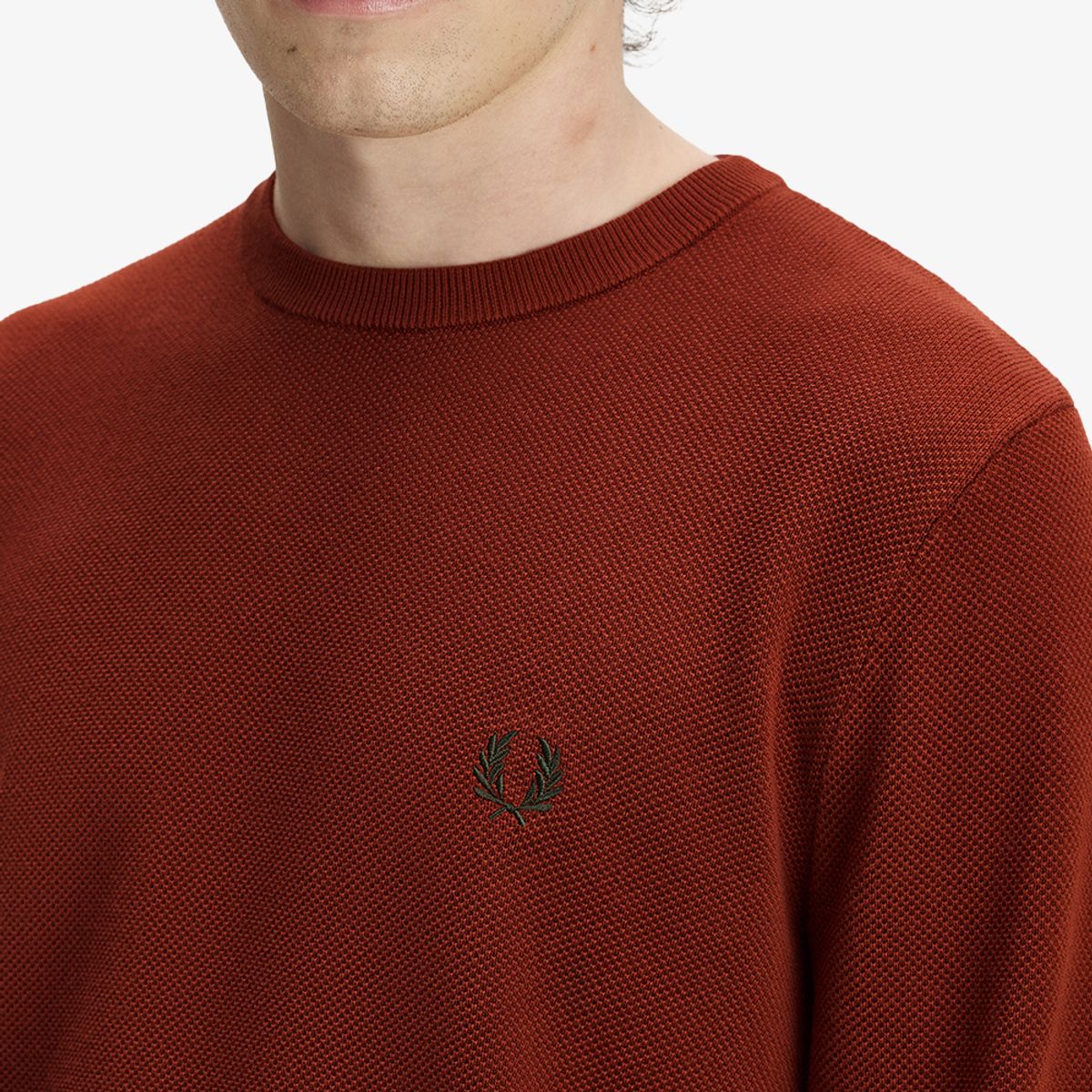 프레드페리(FRED PERRY) [Sharp] 피케 스티치 니트 - 브랜디 AFPM2G31309-28C