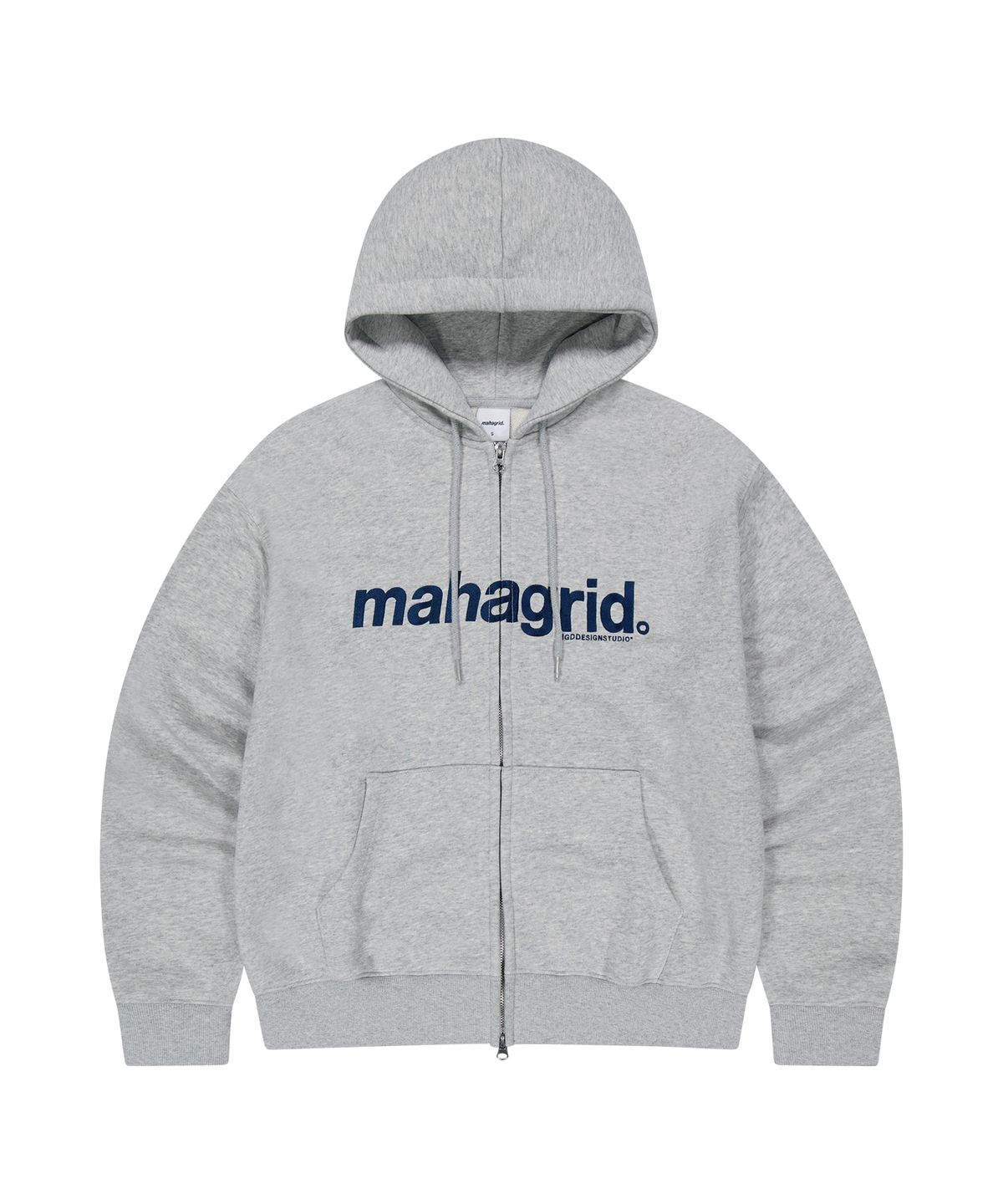 마하그리드(MAHAGRID) BASIC LOGO ZIP-UP HOODIE[GREY]