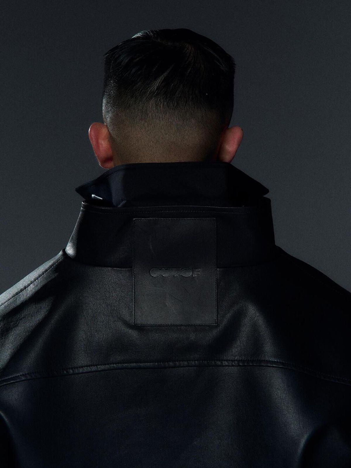 아웃오브(OUTOF) Back Logo Leather Jacket
