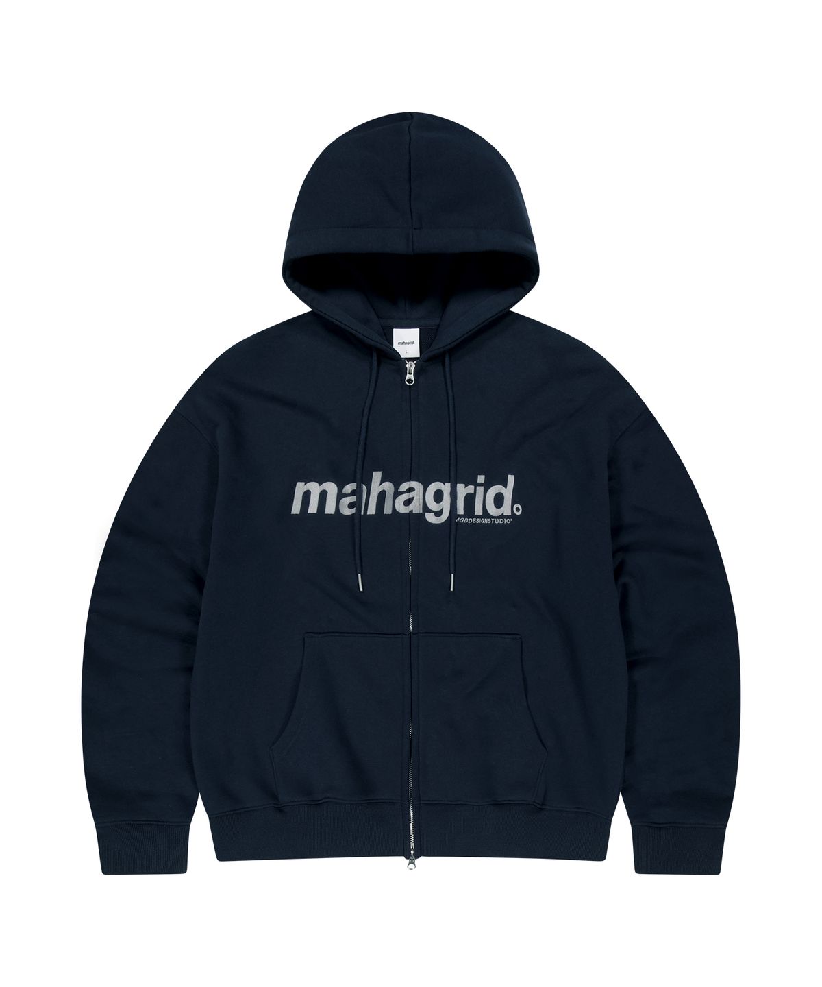 마하그리드(MAHAGRID) BASIC LOGO ZIP-UP HOODIE[NAVY]
