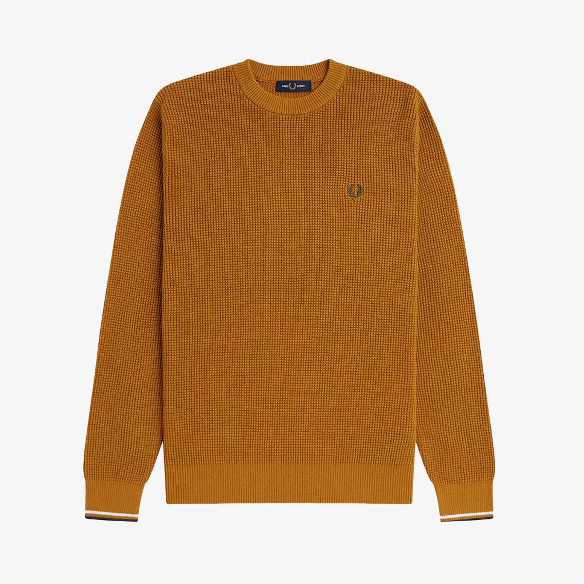 프레드페리(FRED PERRY) [Sharp] 와플 스티치 니트 - 다크카라멜 AFPM2G36507-644