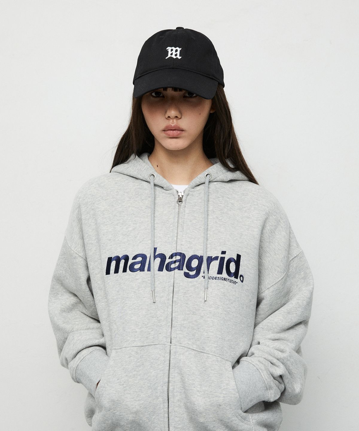 마하그리드(MAHAGRID) M LOGO COTTON BALL CAP[BLACK]