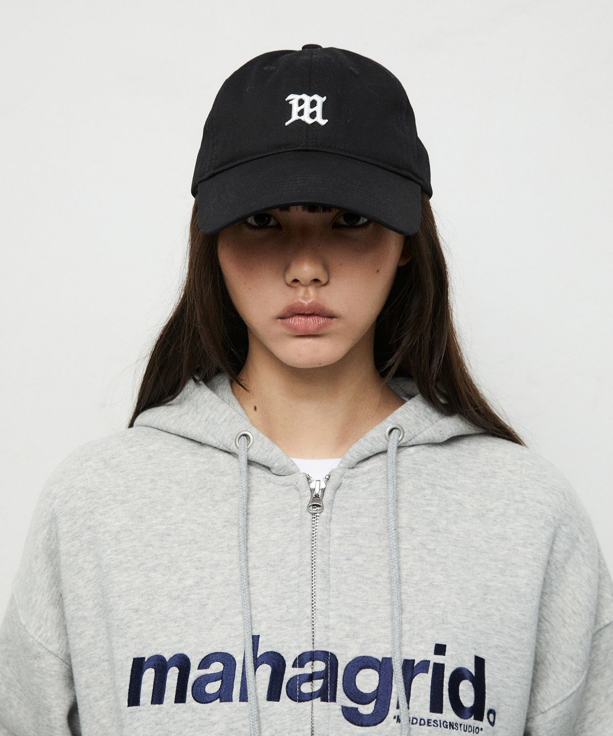 마하그리드(MAHAGRID) M LOGO COTTON BALL CAP[BLACK]