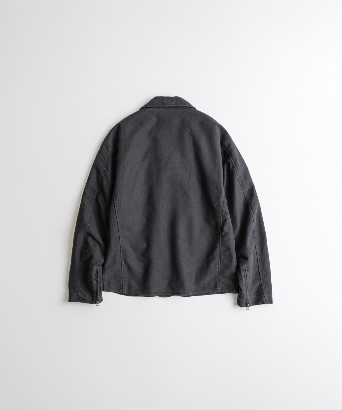비헤비어(BEHEAVYER) DYED MOLESKIN DB RIDER JACKET graphite