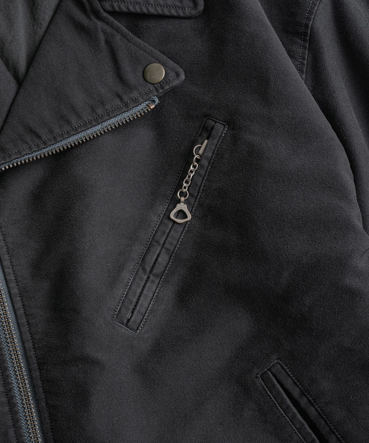 비헤비어(BEHEAVYER) DYED MOLESKIN DB RIDER JACKET graphite