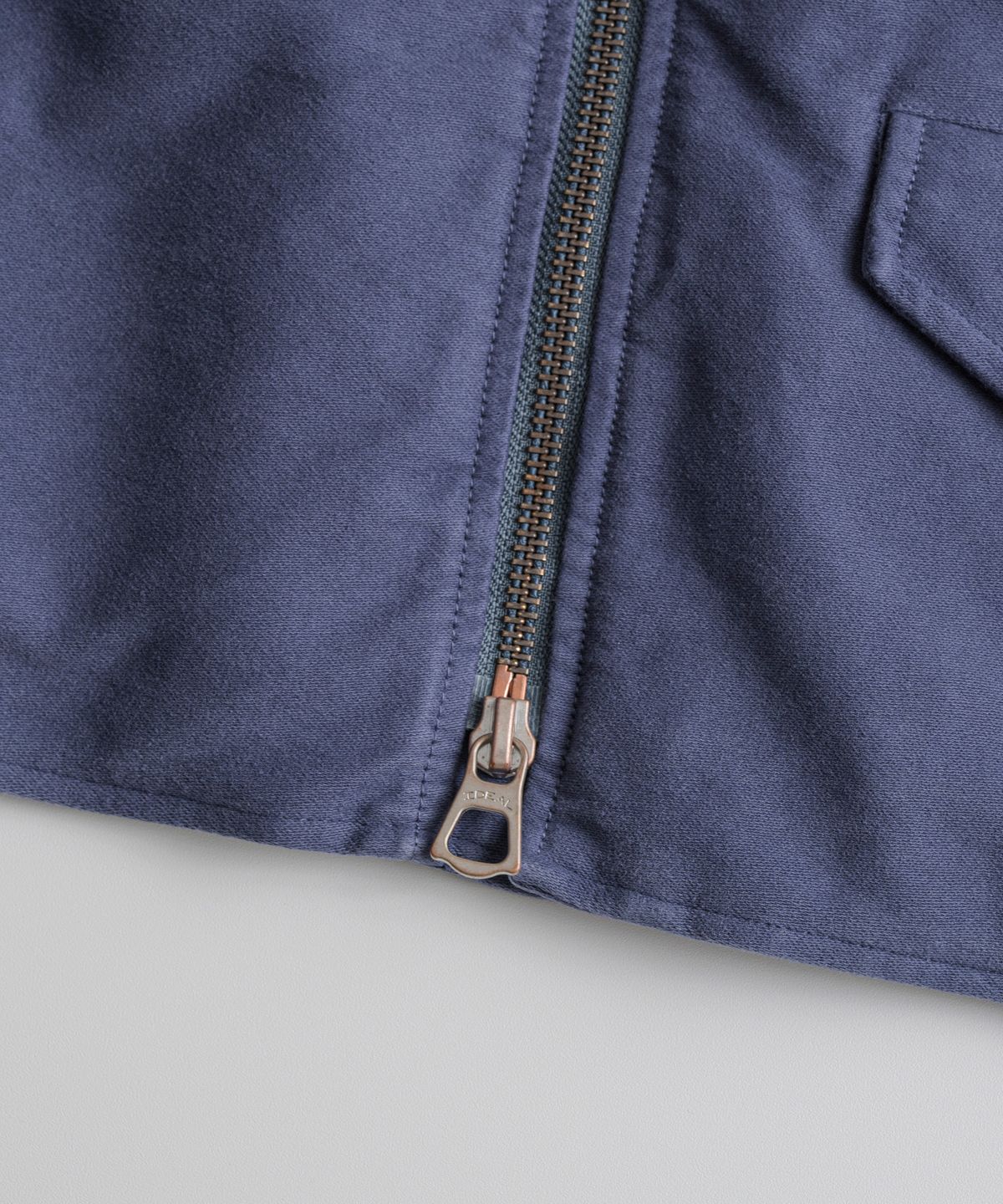비헤비어(BEHEAVYER) DYED MOLESKIN DB RIDER JACKET vintage navy