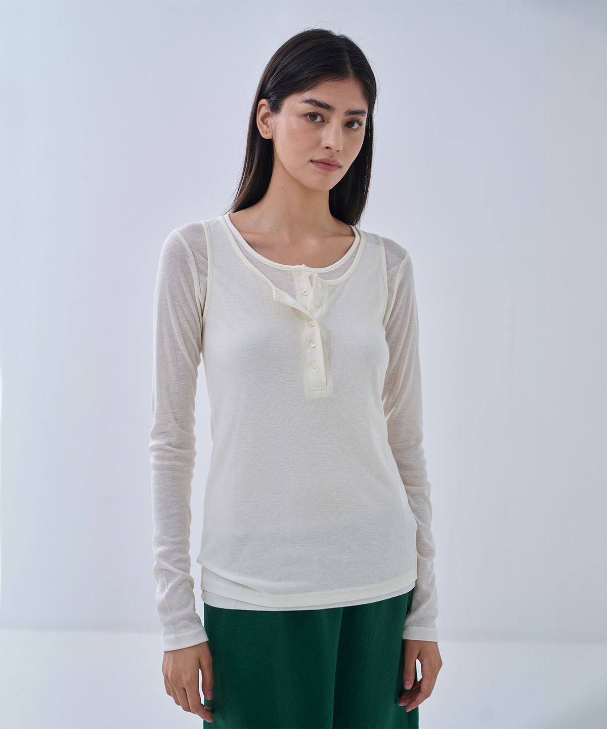 정감 스튜디오(JEONGGAM STUDIOS) Button Tee_4 Color