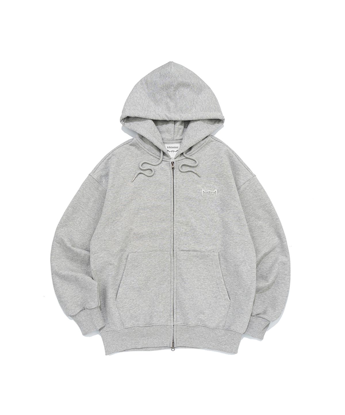 키키미미(KIKIMIMI) SIGNATURE KITTY SMALL LOGO HOOD ZIP-UP (MELANGE)