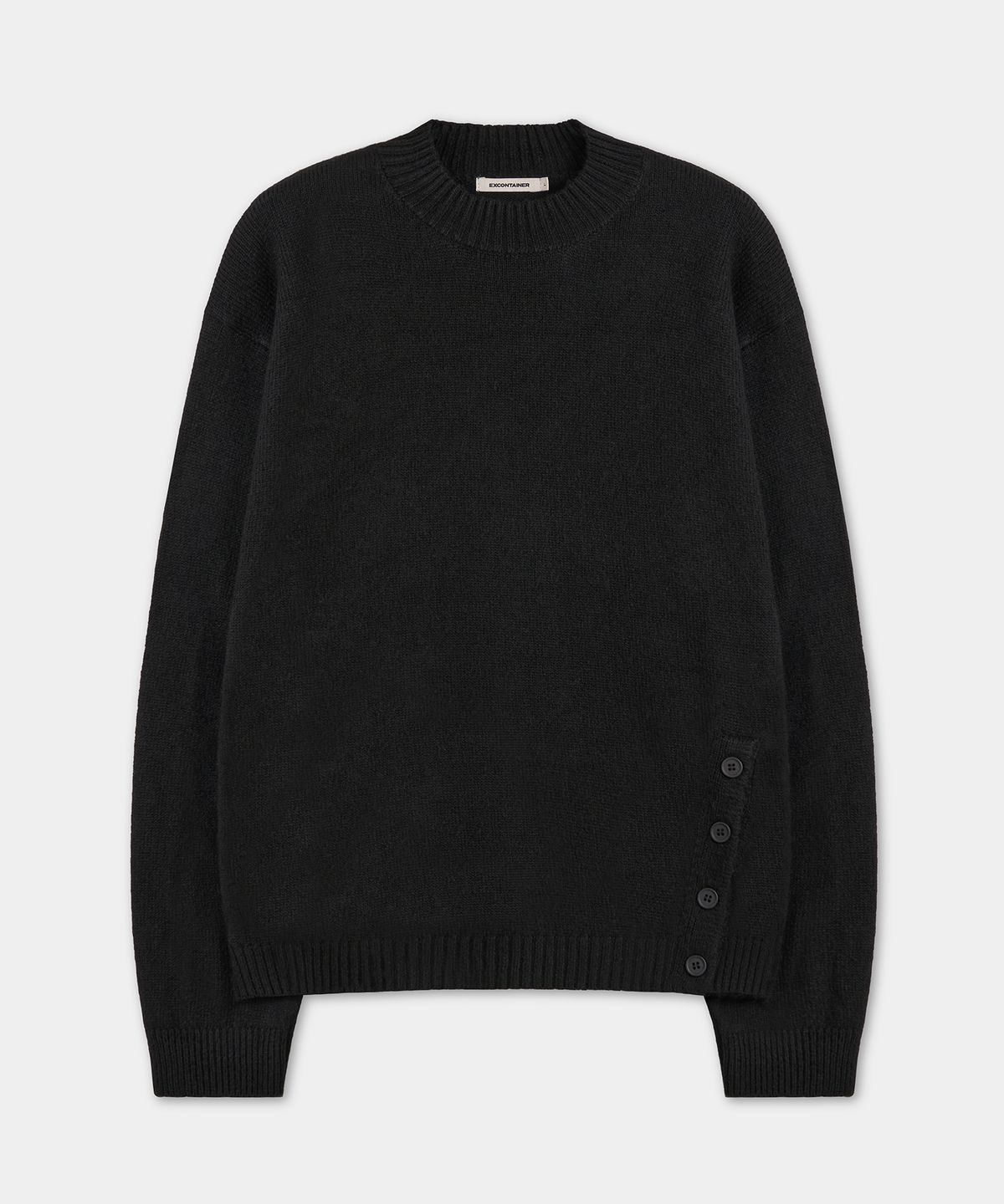 엑스컨테이너(EXCONTAINER) 모크넥 크롭 니트 (BLACK)