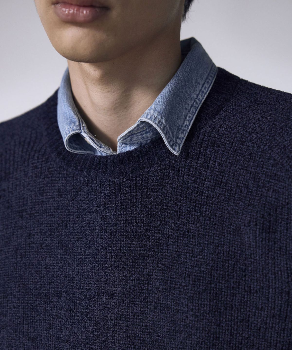 더니트컴퍼니(THEKNITCOMPANY) 셔닐 리브드 크루넥 스웨터 4color