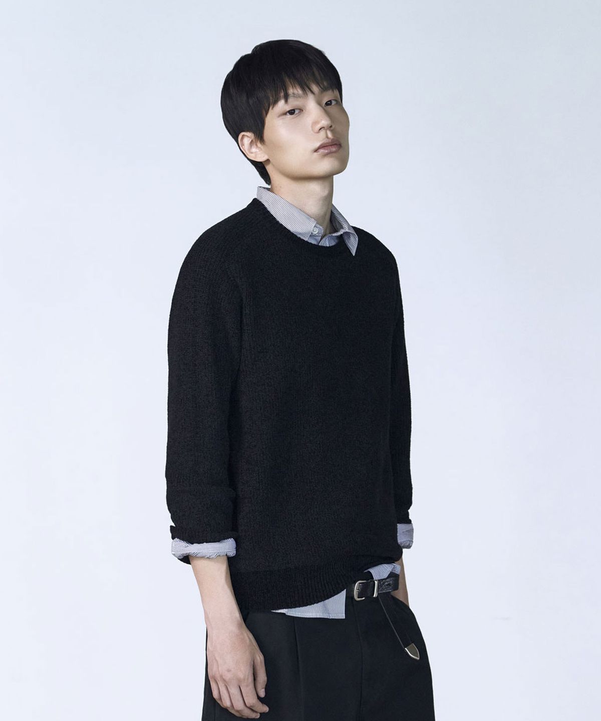 더니트컴퍼니(THEKNITCOMPANY) 셔닐 리브드 크루넥 스웨터 4color