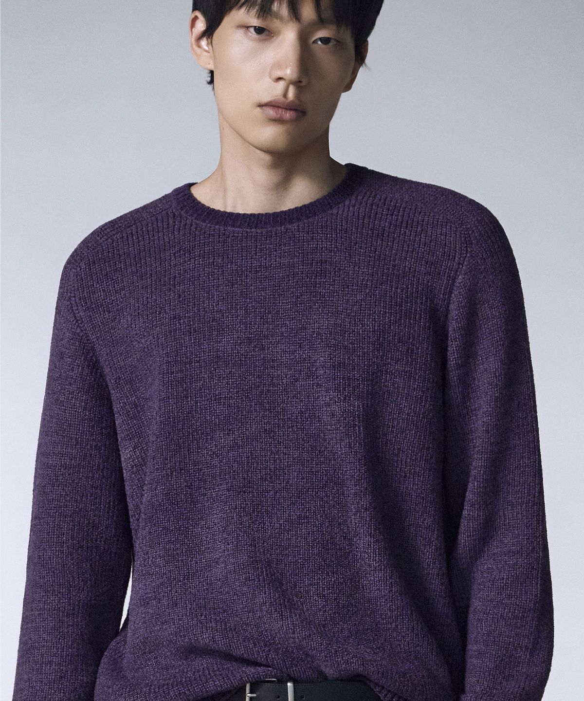 더니트컴퍼니(THEKNITCOMPANY) 셔닐 리브드 크루넥 스웨터 4color
