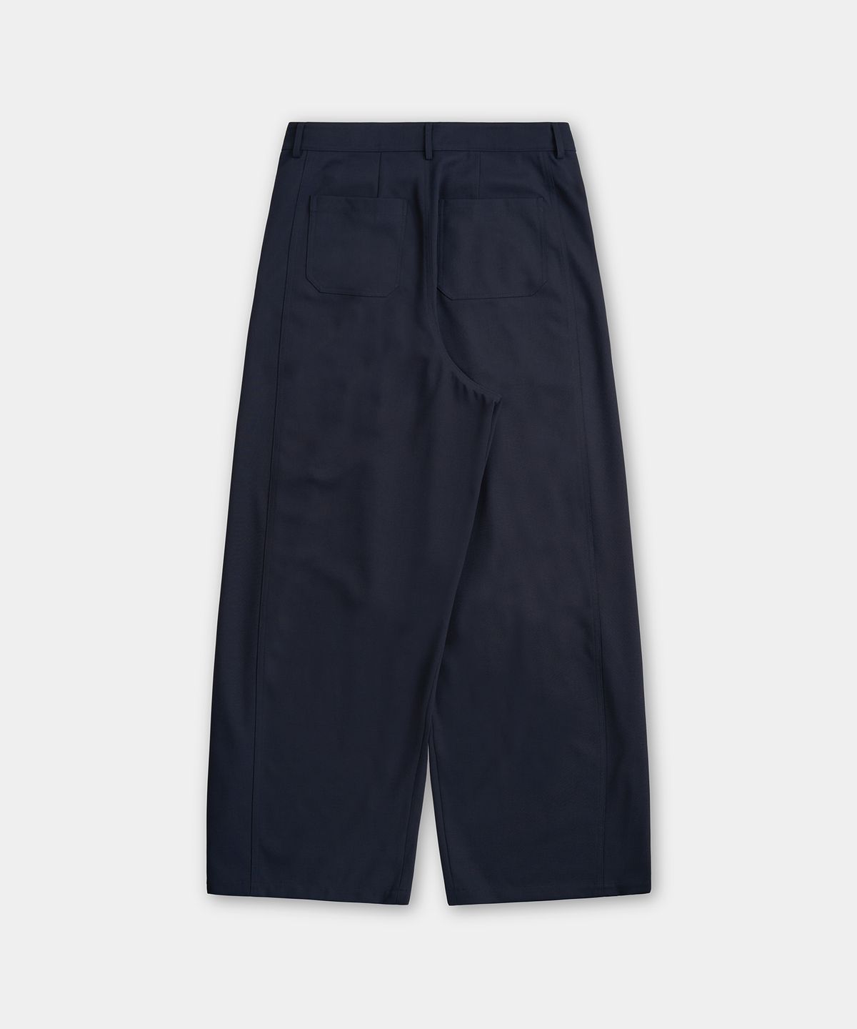 엑스컨테이너(EXCONTAINER) 투턱 롱 와이드 슬랙스 (NAVY)