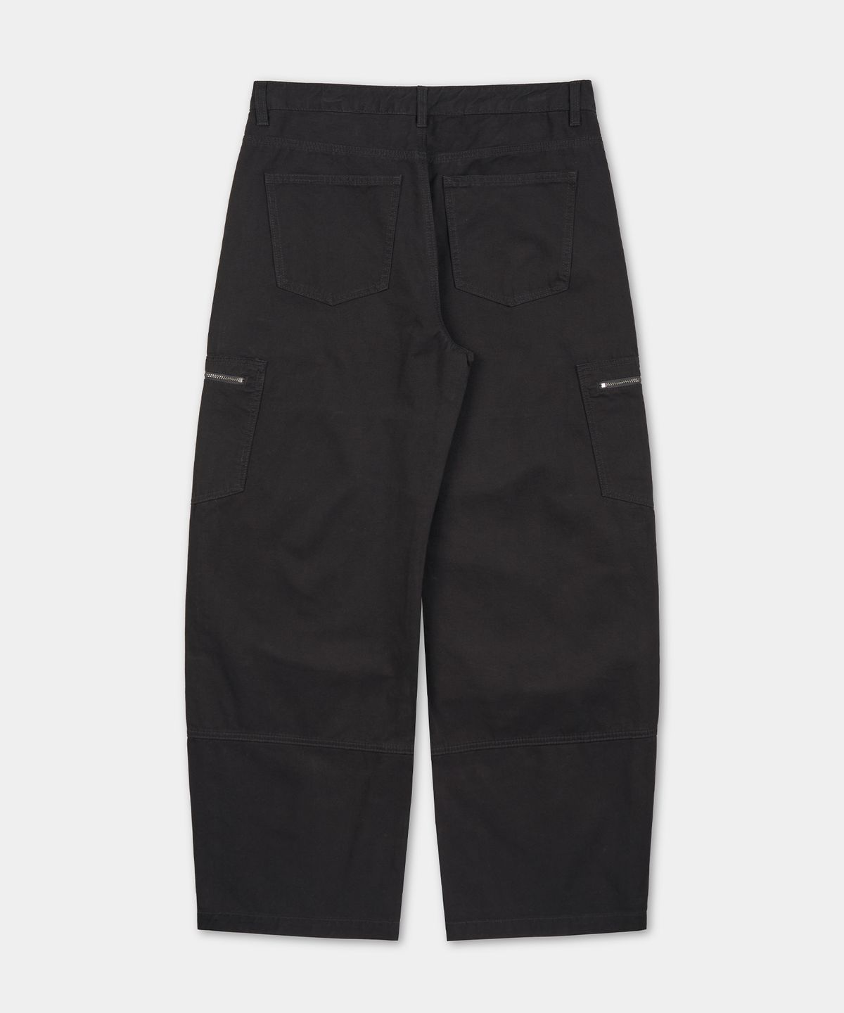 엑스컨테이너(EXCONTAINER) 워시드 커브드 카고 팬츠 (BLACK)