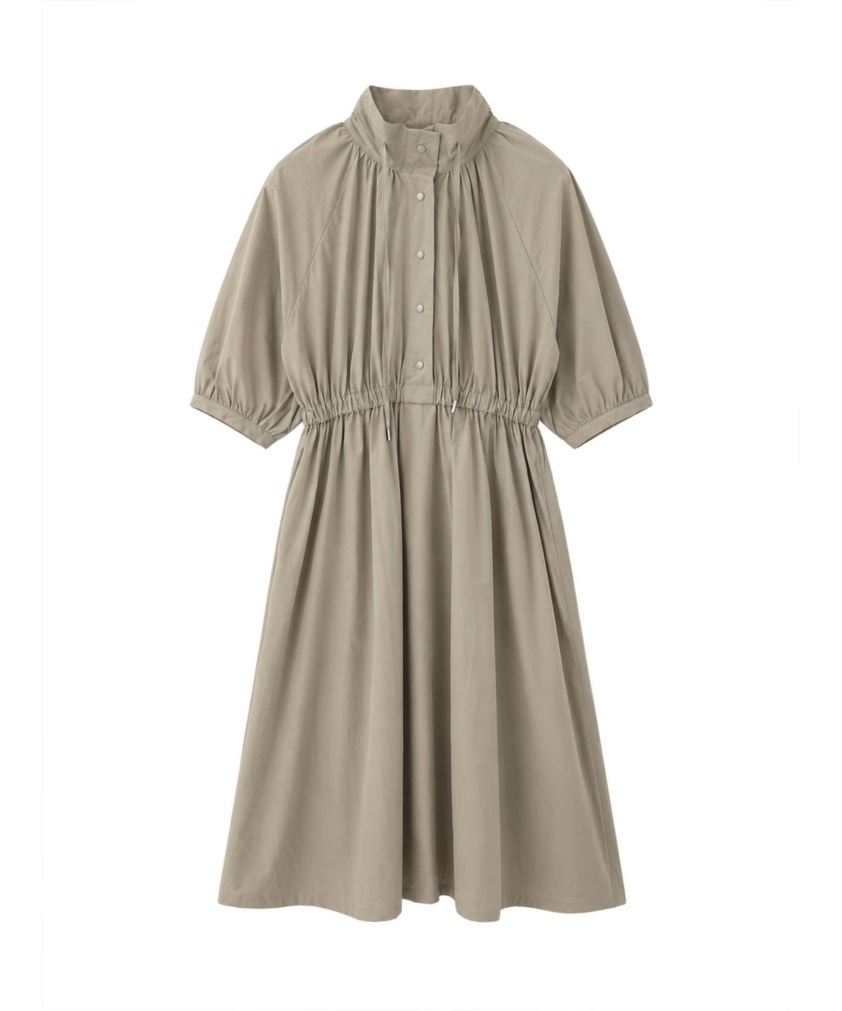 바스카라(VASCARA) High-neck Shirring A-line Flare Long Dress (2colors)