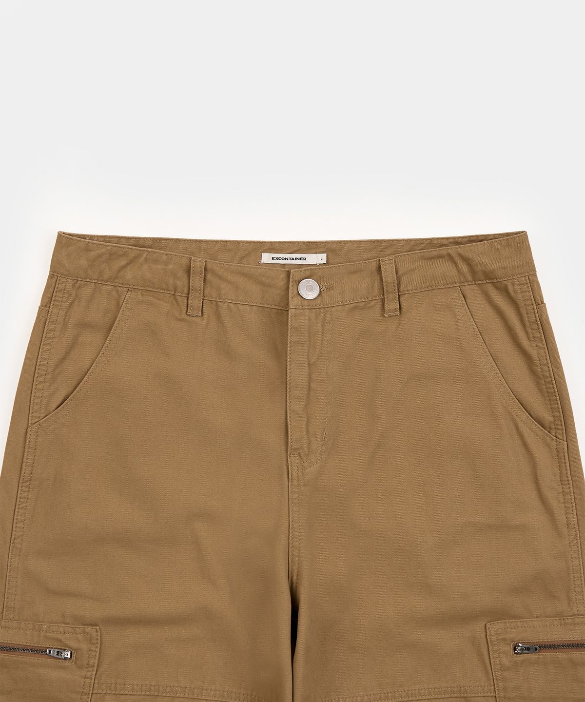엑스컨테이너(EXCONTAINER) 워시드 커브드 카고 팬츠 (BEIGE)
