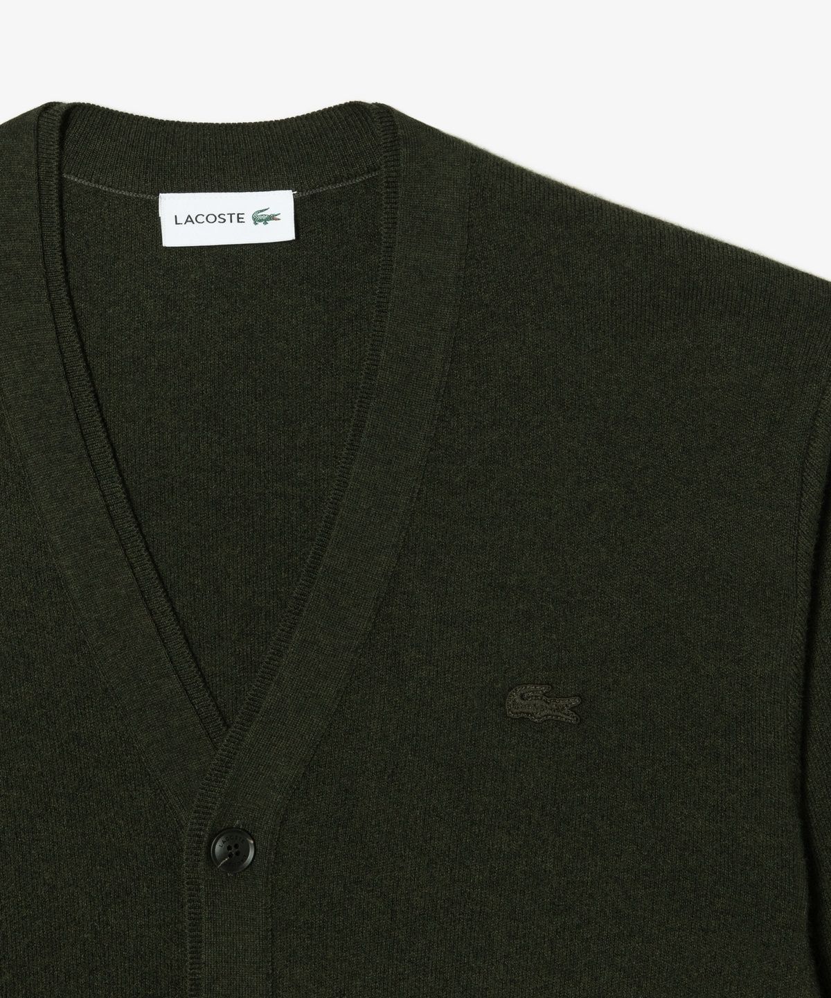 라코스테(LACOSTE) 남성 배색 레이어드 방모 V넥 가디건 AH760E-56N BMY