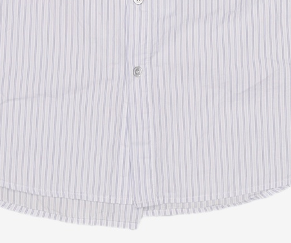 호이테(HEUTE) LONG SLEEVE STRIPE SHIRT (L/BLUE) L