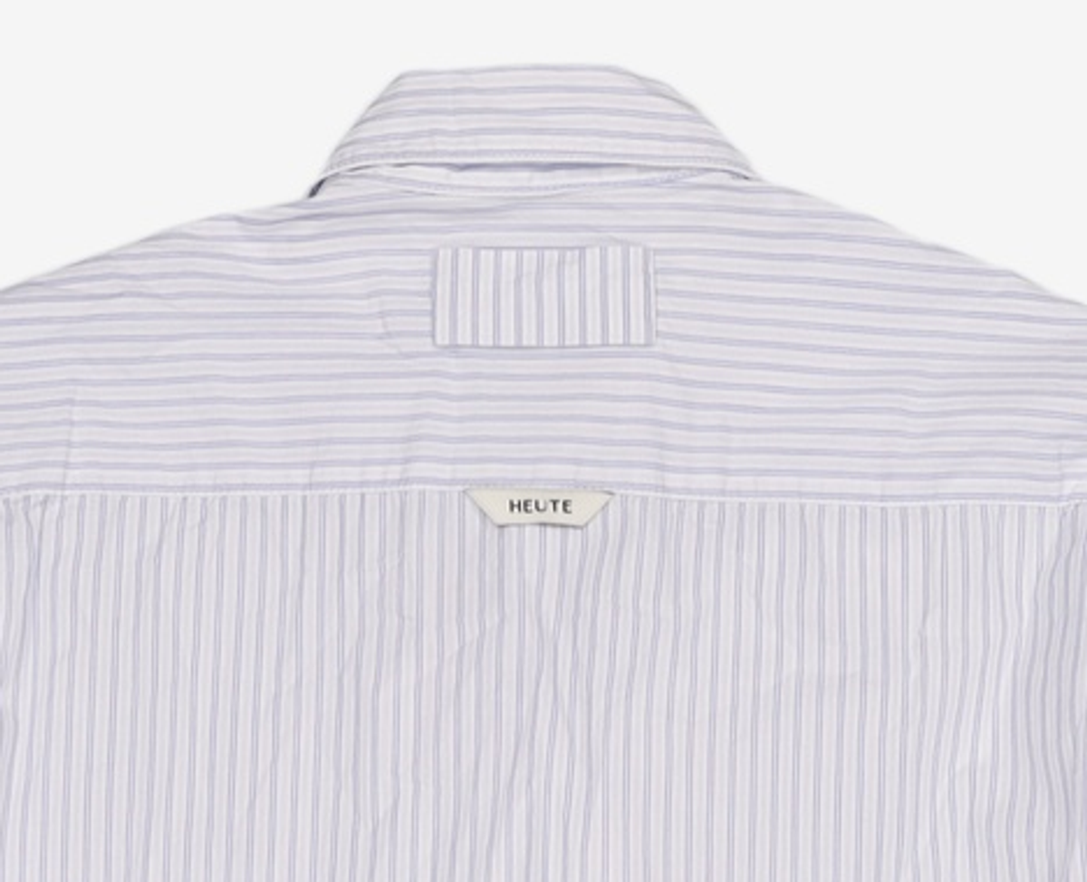 호이테(HEUTE) LONG SLEEVE STRIPE SHIRT (L/BLUE) L