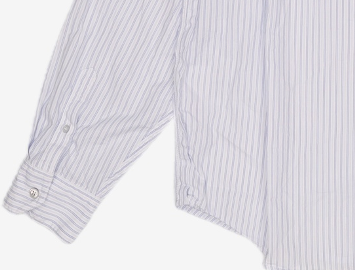 호이테(HEUTE) LONG SLEEVE STRIPE SHIRT (L/BLUE) L