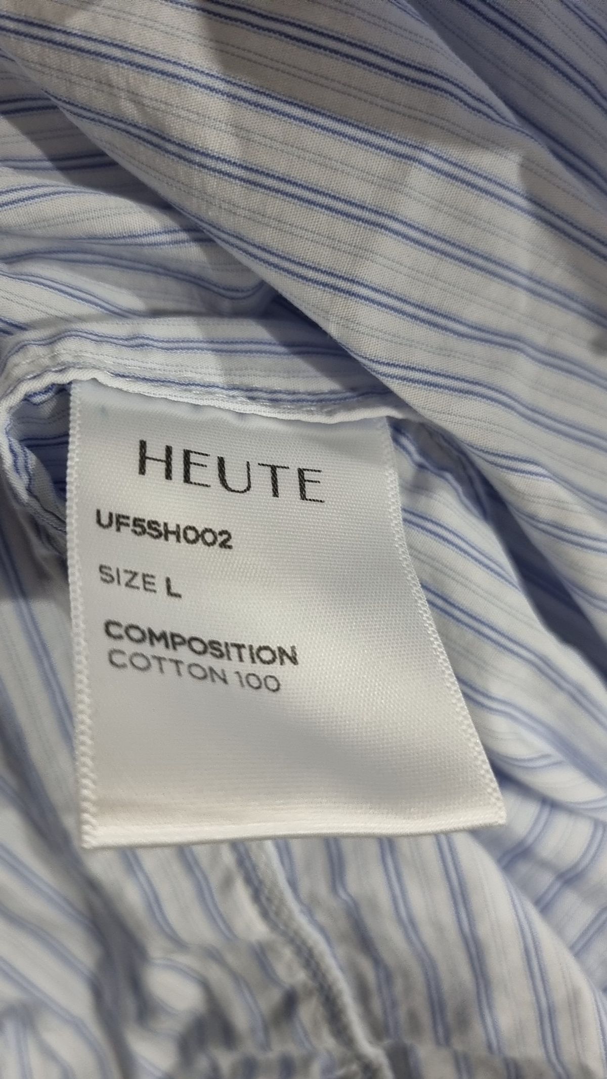 호이테(HEUTE) LONG SLEEVE STRIPE SHIRT (L/BLUE) L