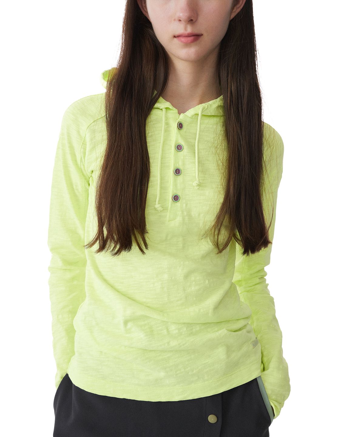 썬러브투어(SUNLOVETOUR) Slub Hooded LS Tee Lemon