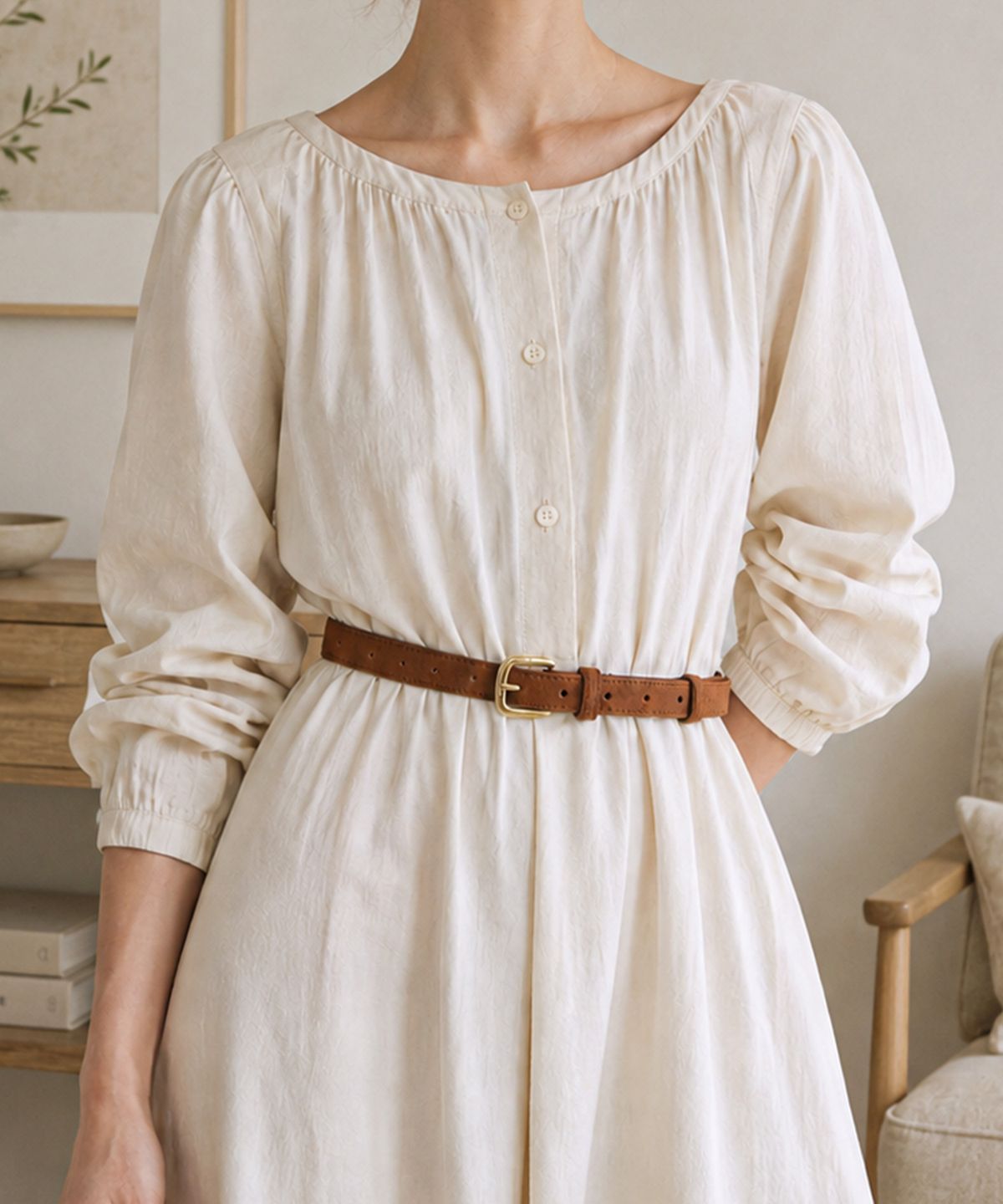 바스카라(VASCARA) Classic Slim Square Leather Suede Belt (3colors)