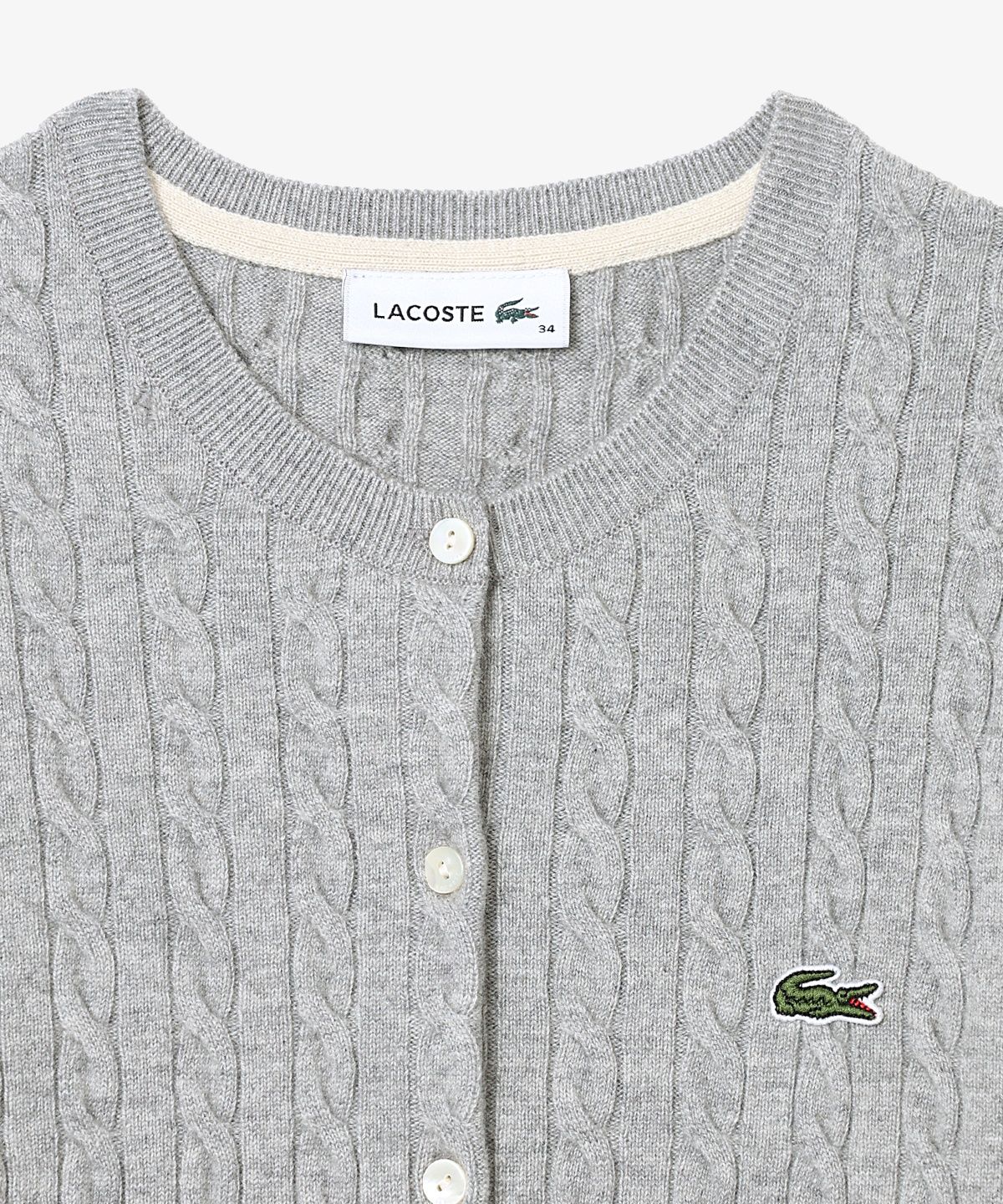 라코스테(LACOSTE) 여성 케이블 크루넥 가디건 AF093E-56N CCA
