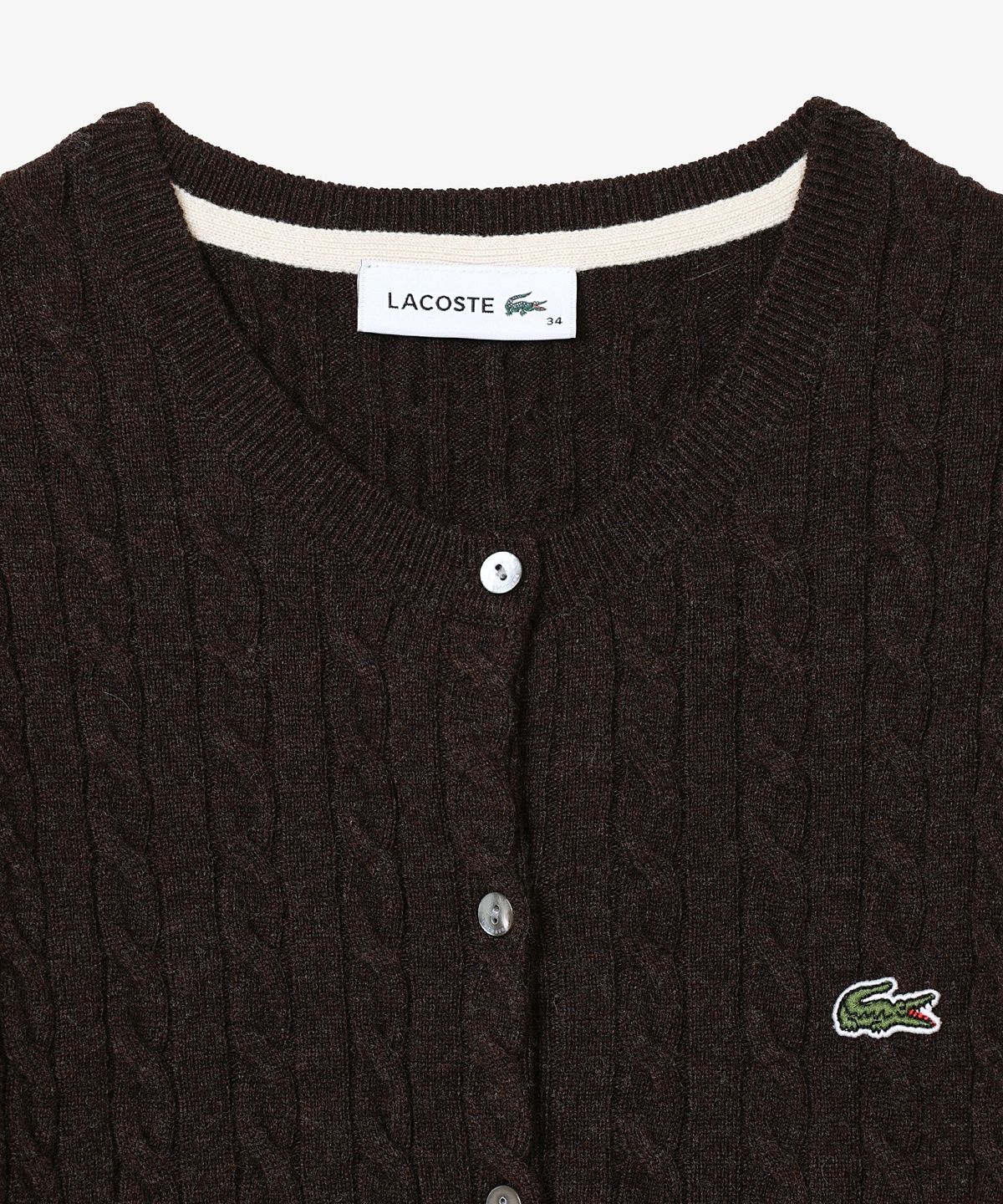 라코스테(LACOSTE) 여성 케이블 크루넥 가디건 AF093E-56N DPD