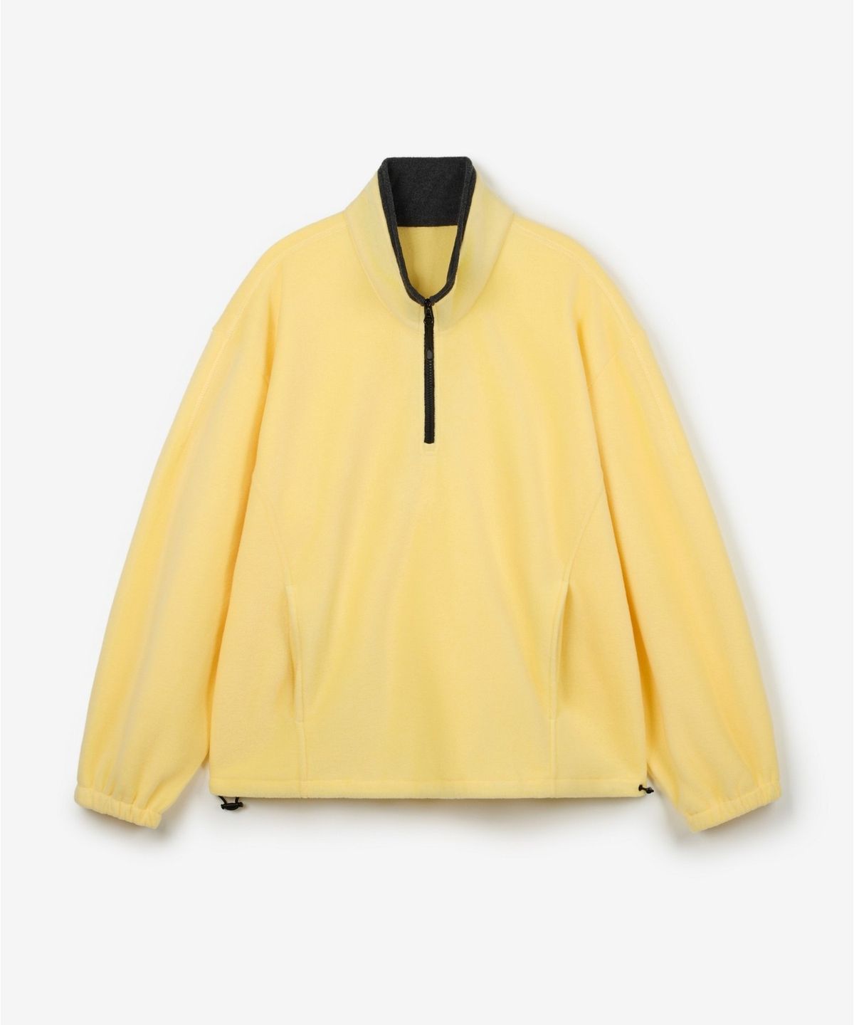 티엔지티(TNGT) Oversized Fleece Half Zip-Up (Butter Yellow) TNTS6F100Y2
