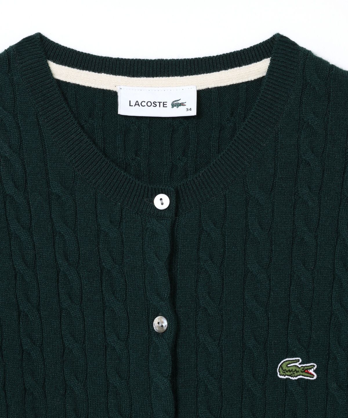라코스테(LACOSTE) 여성 케이블 크루넥 가디건 AF093E-56N YZP