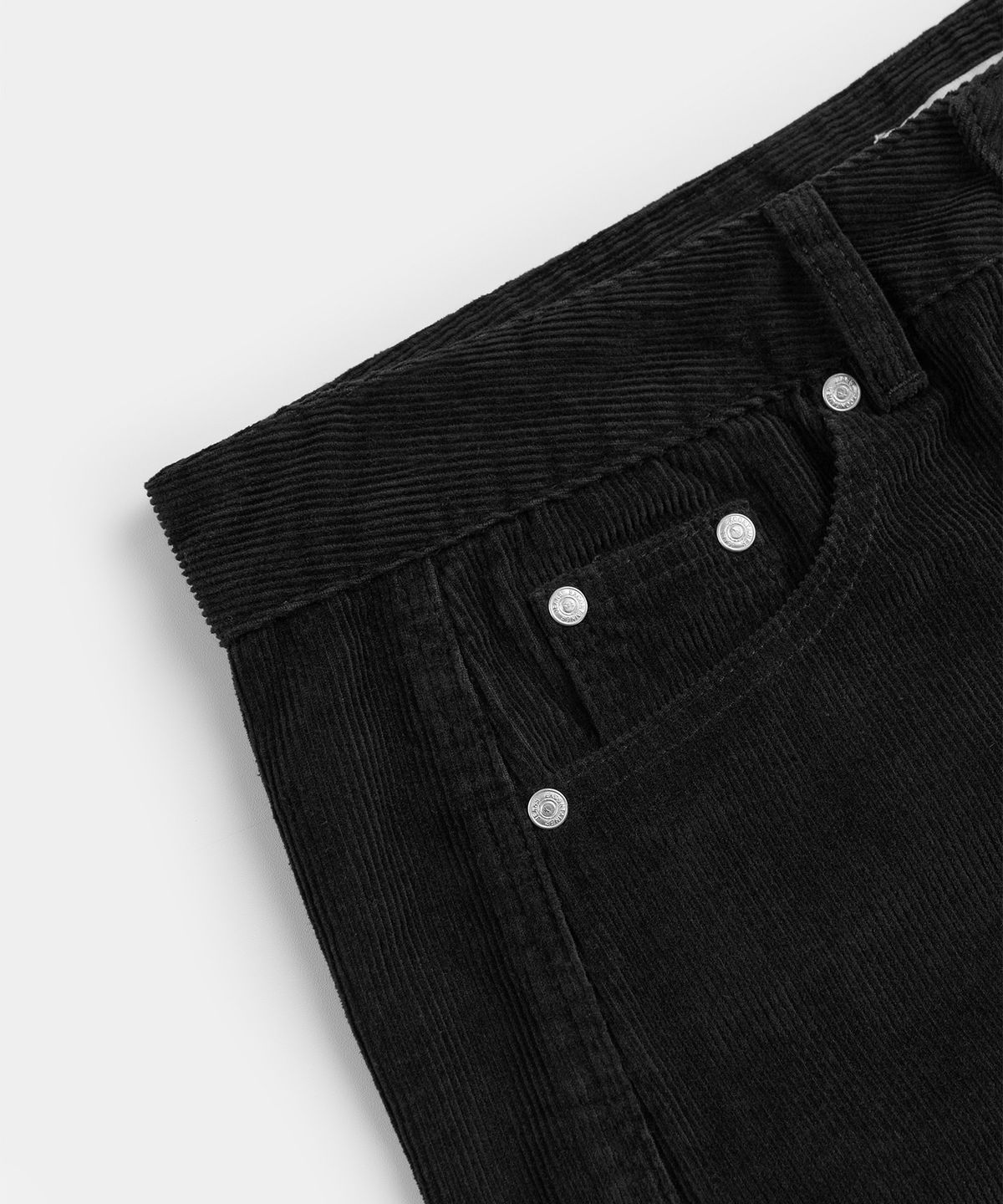 엑스컨테이너(EXCONTAINER) 커브드 와이드 코듀로이 팬츠 (BLACK)