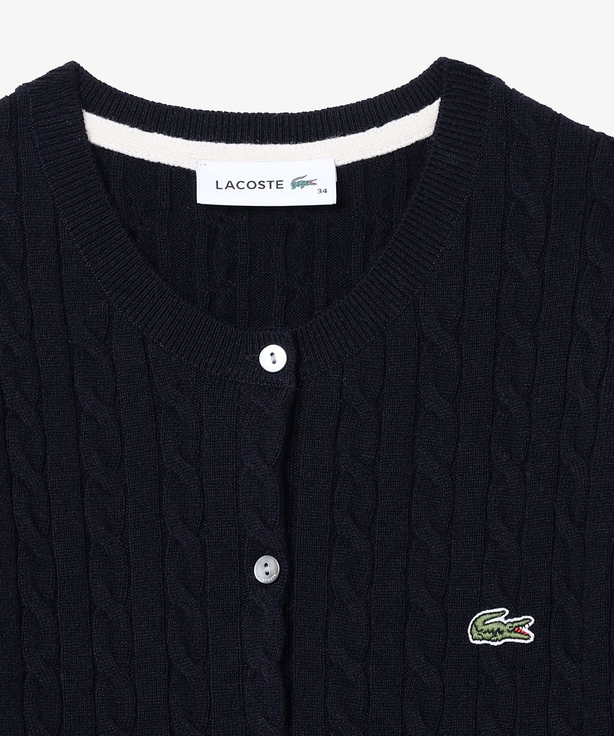 라코스테(LACOSTE) 여성 케이블 크루넥 가디건 AF093E-56N HDE