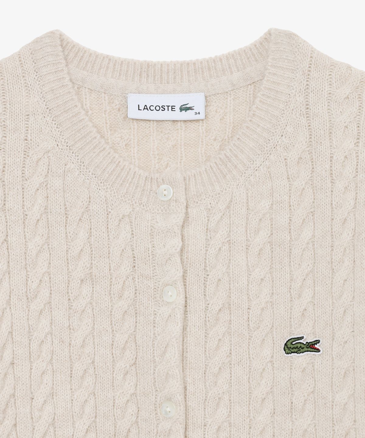 라코스테(LACOSTE) 여성 케이블 크루넥 가디건 AF093E-56N S69
