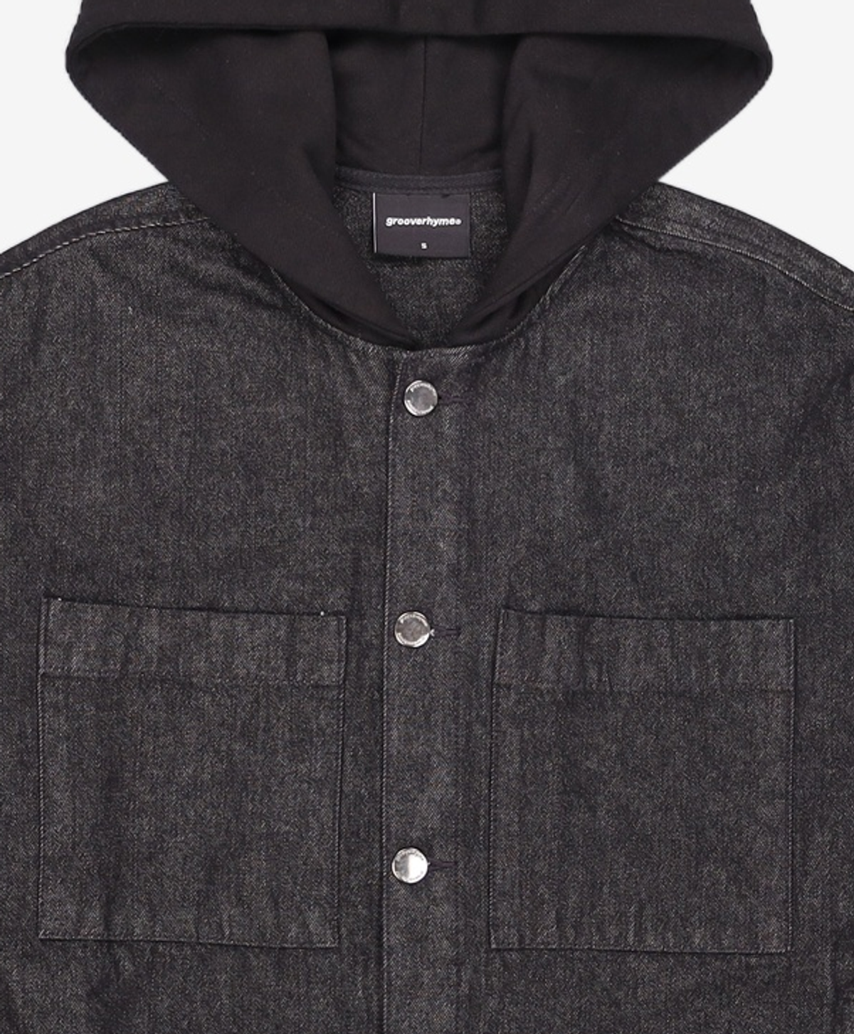 그루브라임(GROOVE RHYME) SHIRKET HOOD OUTER (BLACK) [LRSFCSA745M] S