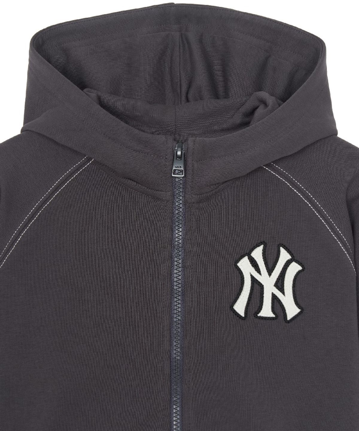 엠엘비 키즈(MLB KIDS) 스트릿 배색 스티치 후드집업 NY (D.Grey)