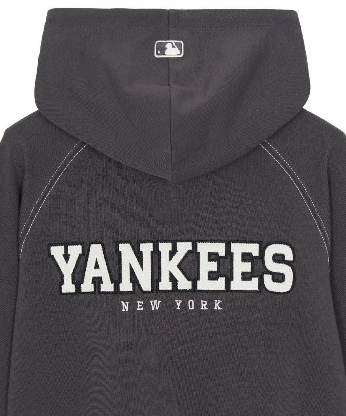 엠엘비 키즈(MLB KIDS) 스트릿 배색 스티치 후드집업 NY (D.Grey)
