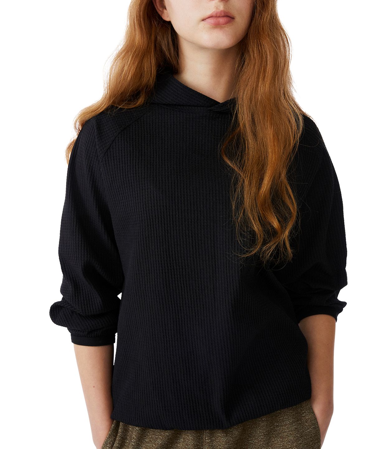 썬러브투어(SUNLOVETOUR) Aero Waffle Hoodie Black