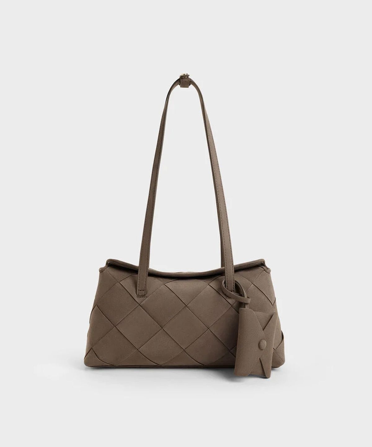 찰스앤키스(CHARLES & KEITH) 마리벨 우븐 트라페즈 숄더백 스톤 그레이 CK2-30160276-1