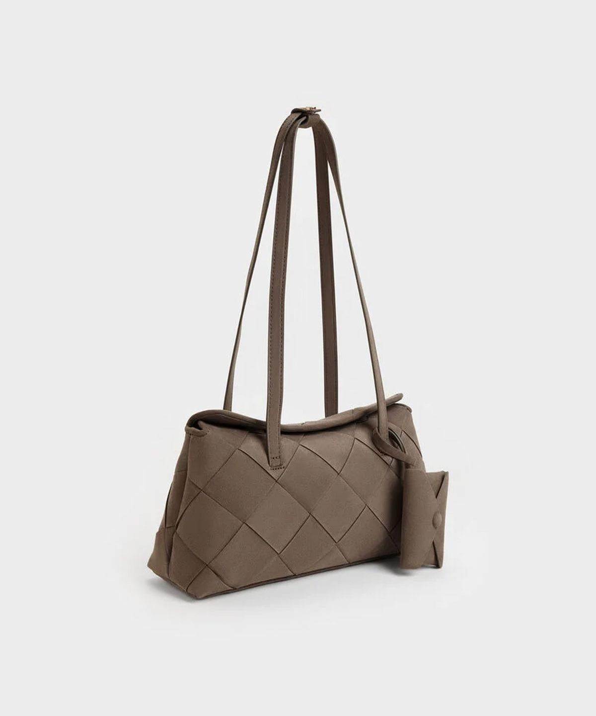 찰스앤키스(CHARLES & KEITH) 마리벨 우븐 트라페즈 숄더백 스톤 그레이 CK2-30160276-1
