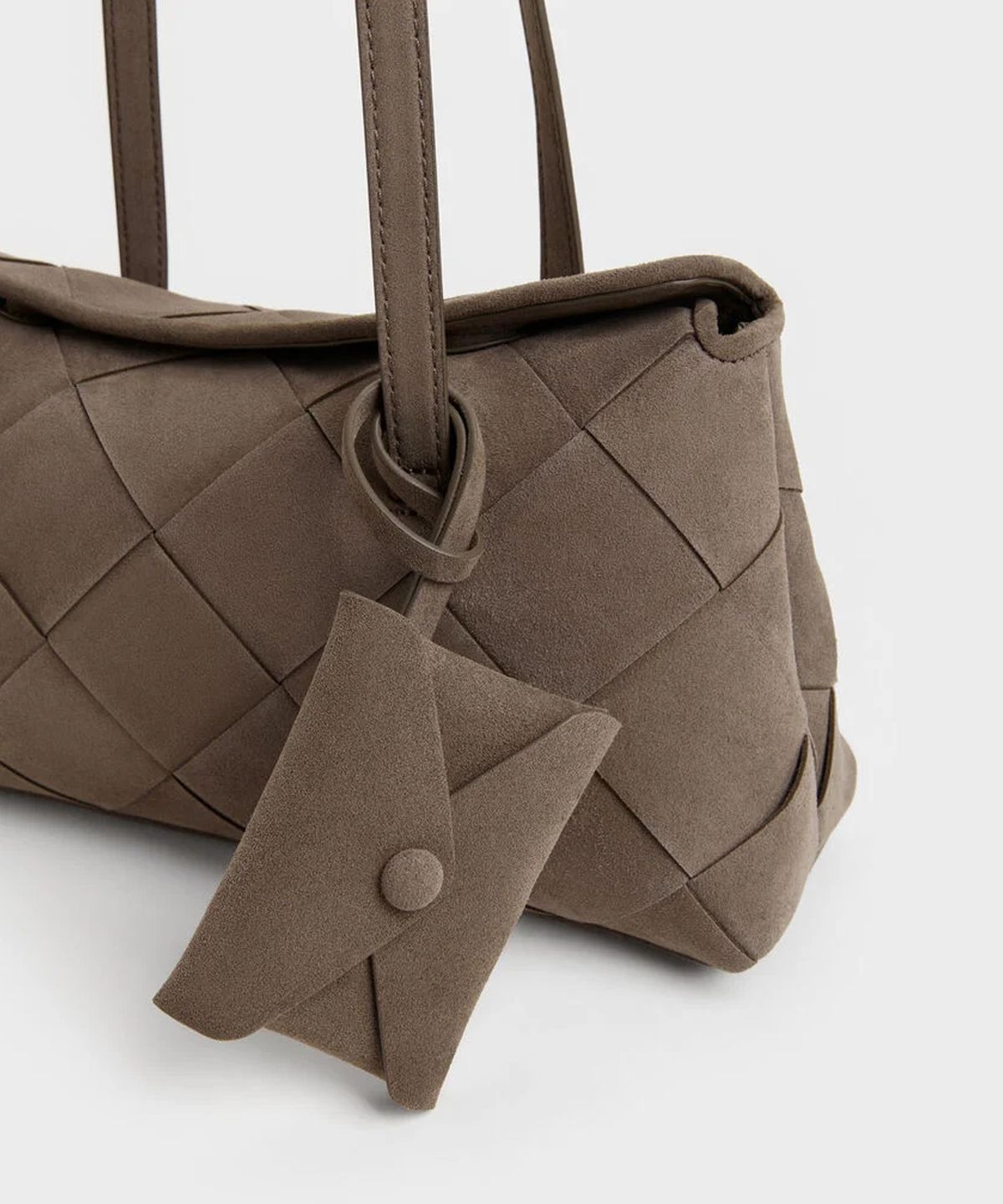 찰스앤키스(CHARLES & KEITH) 마리벨 우븐 트라페즈 숄더백 스톤 그레이 CK2-30160276-1