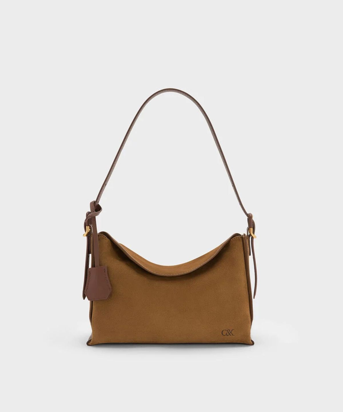 찰스앤키스(CHARLES & KEITH) 레더 & 스웨이드 탑 플랩 호보백 SL2-40782941-1