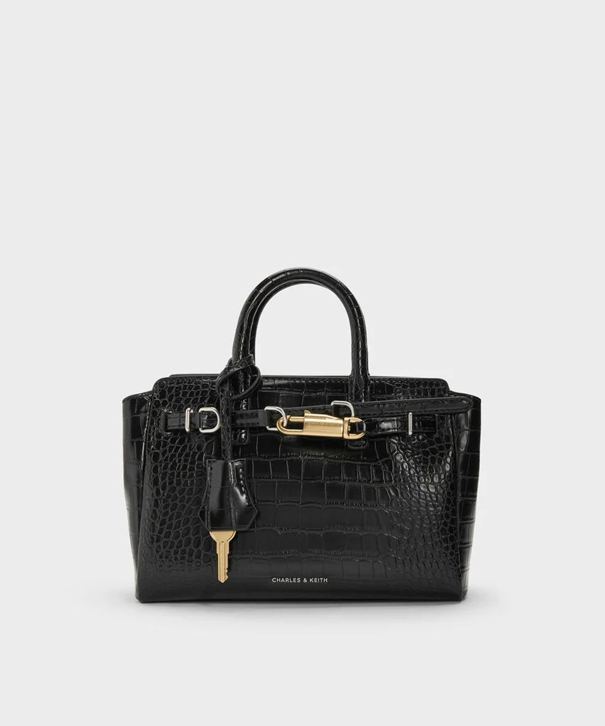 찰스앤키스(CHARLES & KEITH) 미니 델피나 크로코 이펙트 벨티드 토트백 CK2-30271702-1