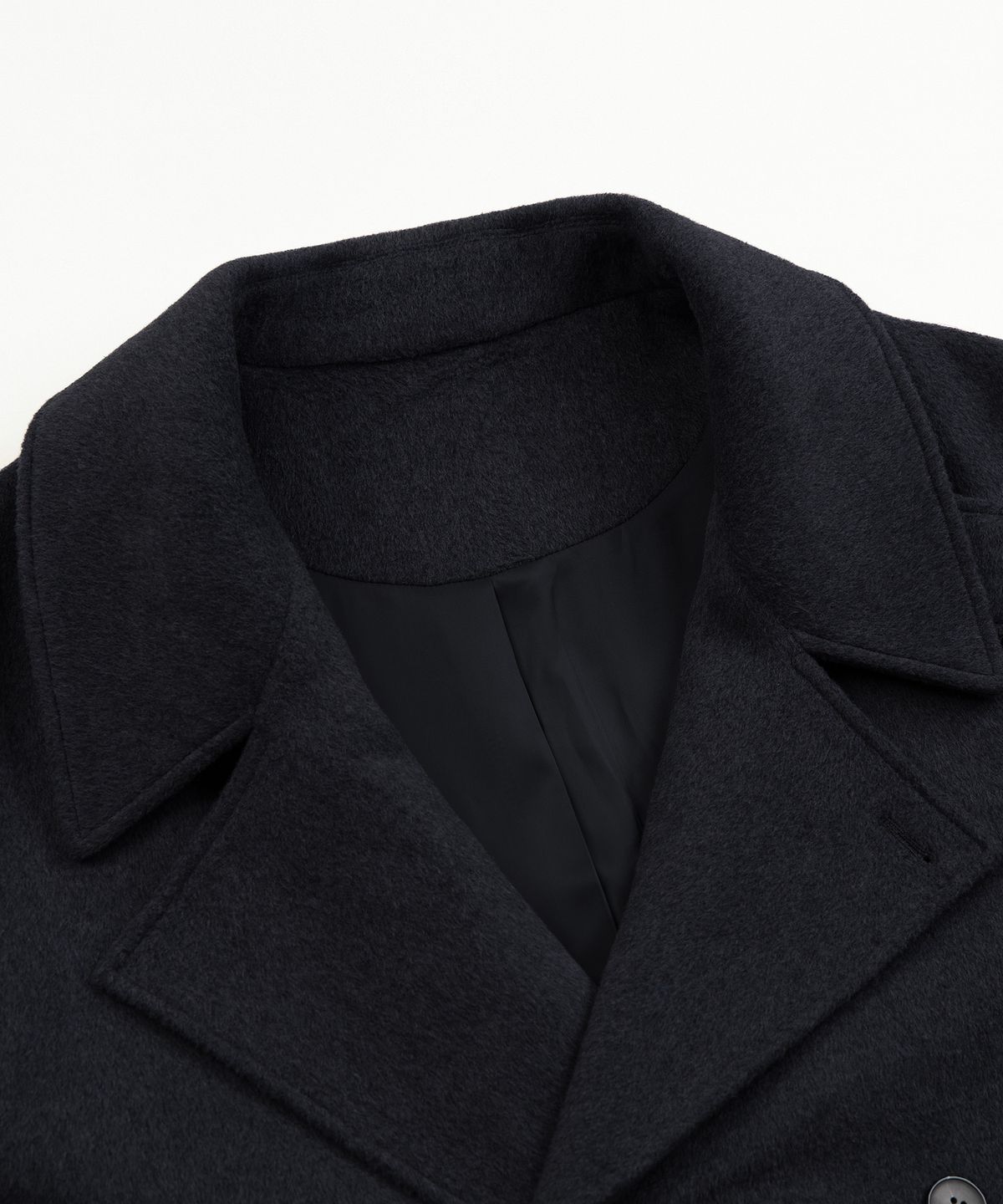 엑스컨테이너(EXCONTAINER) 더블 브레스티드 하프 코트 (NAVY)