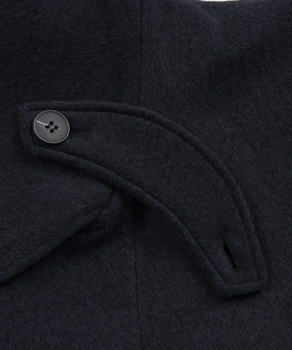 엑스컨테이너(EXCONTAINER) 더블 브레스티드 하프 코트 (NAVY)