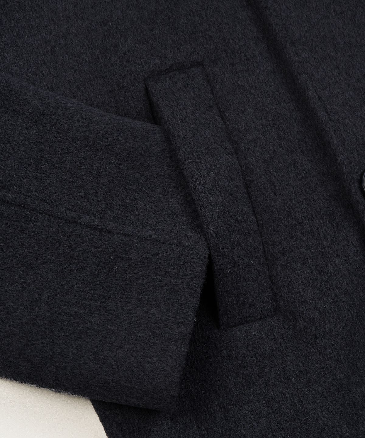 엑스컨테이너(EXCONTAINER) 더블 브레스티드 하프 코트 (NAVY)